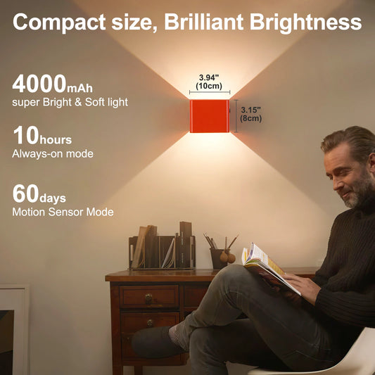 Lampa LED Wireless cu Senzor de Mișcare – 3 Culori, Telecomandă, Reîncărcabilă 4000mAh, Montaj Magnetic