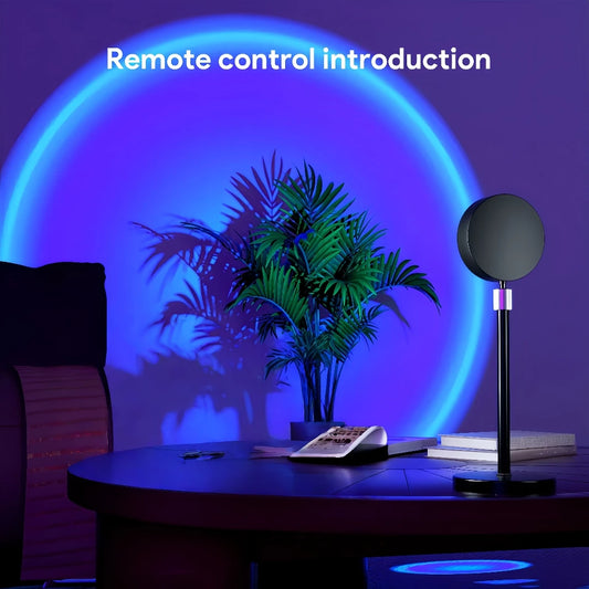 Lampă Proiector Sunset 16 Culori – Lumină RGB pentru Poze Aesthetic & Decor Modern