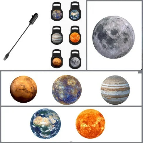 Proiector LED Planete & Lună – Lampă USB cu Modele Schimbabile, Decor Spectaculos pentru Cameră