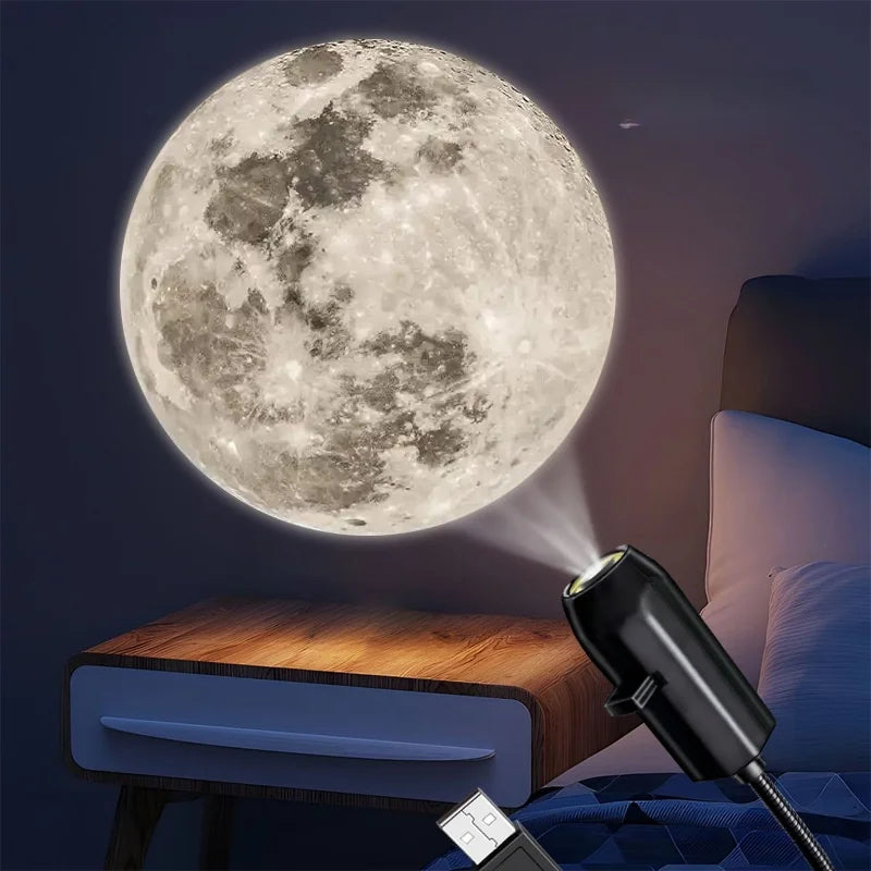 Proiector LED Planete & Lună – Lampă USB cu Modele Schimbabile, Decor Spectaculos pentru Cameră