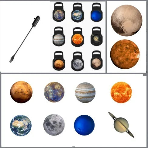 Proiector LED Planete & Lună – Lampă USB cu Modele Schimbabile, Decor Spectaculos pentru Cameră