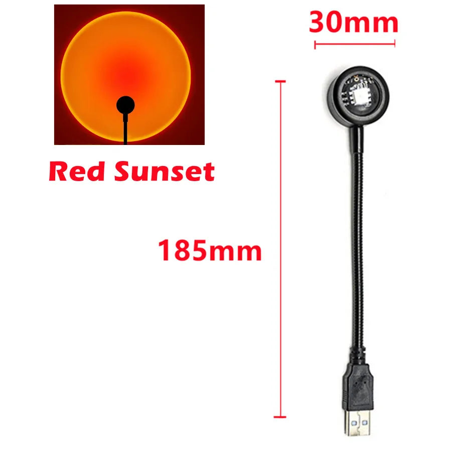 Lampă Proiector Sunset LED RnnTuu – Lumină Apus pentru Poze Aesthetic & Decor Modern