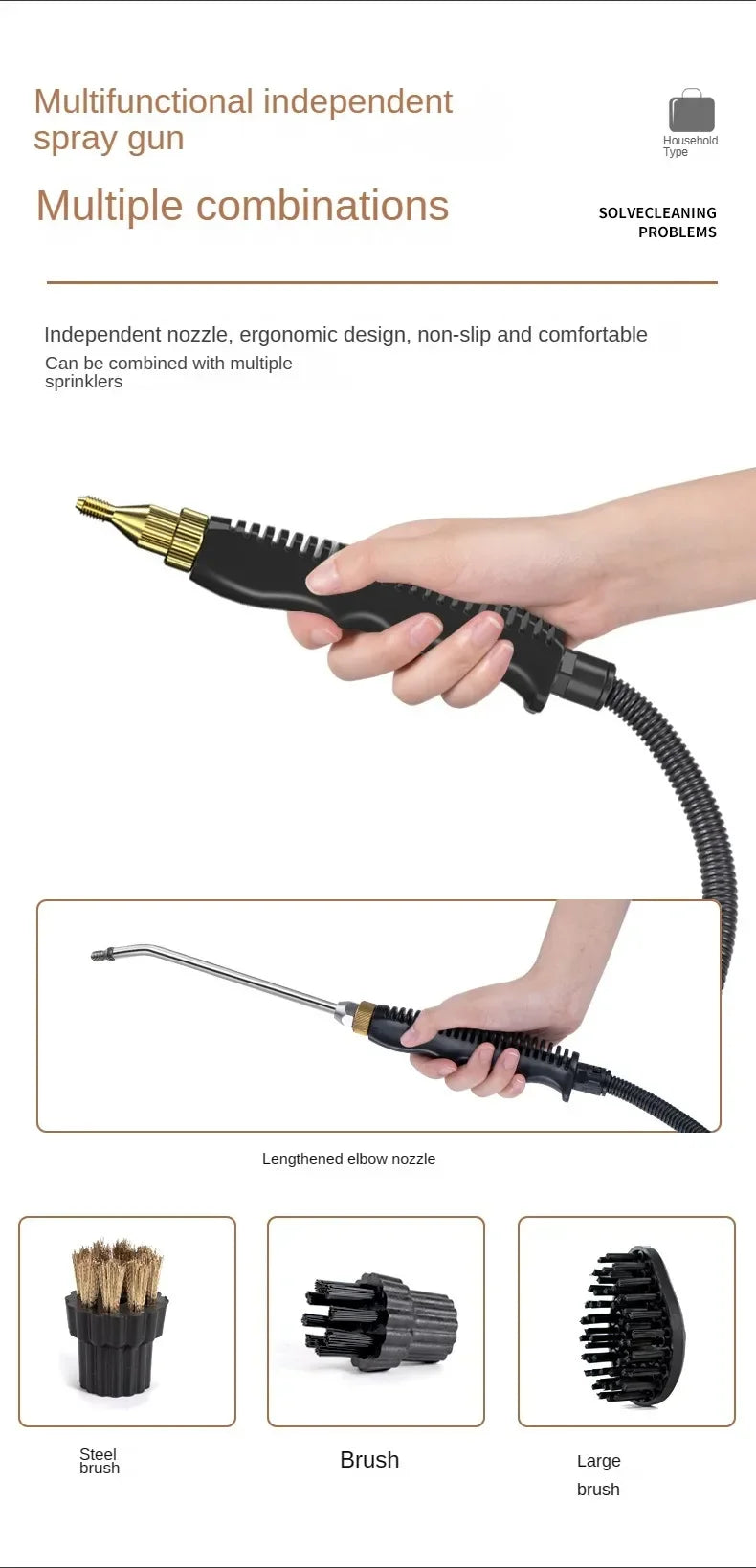 Aparat de Curățare cu Abur 2500W – Curățare Profundă pentru Bucătărie, Baie, Mașină și Podele