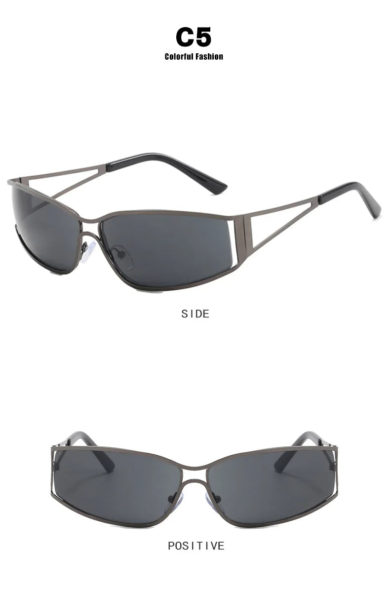 Stil Y2K 🔥 Ochelari Oversized cu Lentile Gradient – Look Modern & Îndrăzneț