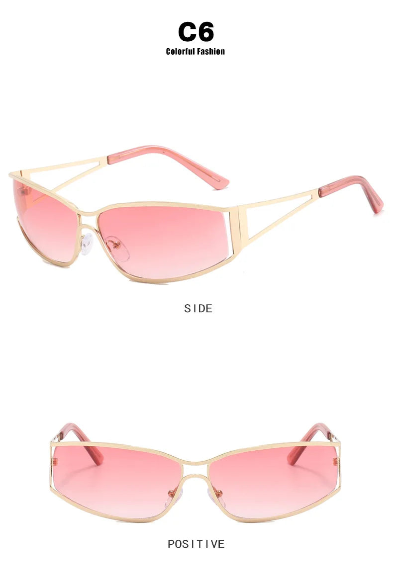 Stil Y2K 🔥 Ochelari Oversized cu Lentile Gradient – Look Modern & Îndrăzneț