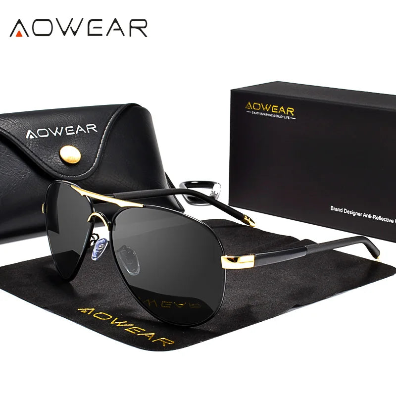 Ochelari de Soare Aviator Polarizați – Stil Clasic, Lentile HD, Protecție UV400