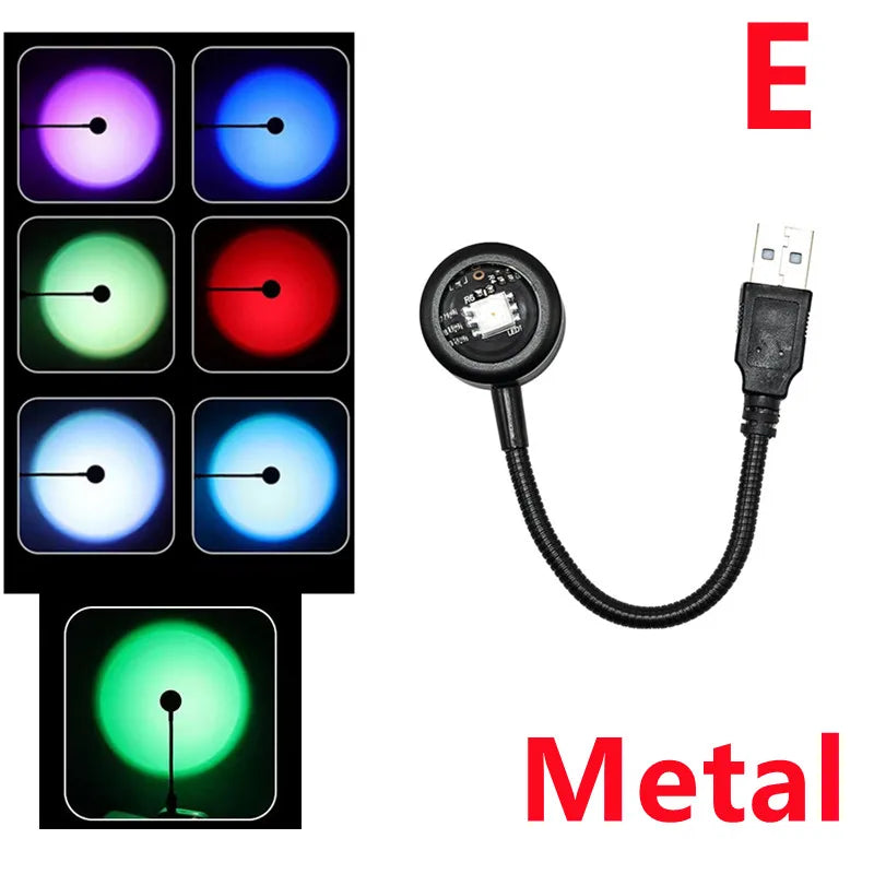 Lampă Proiector Sunset LED RnnTuu – Lumină Apus pentru Poze Aesthetic & Decor Modern