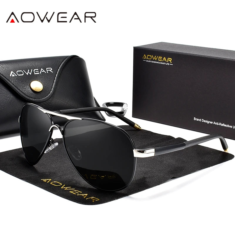 Ochelari de Soare Aviator Polarizați – Stil Clasic, Lentile HD, Protecție UV400