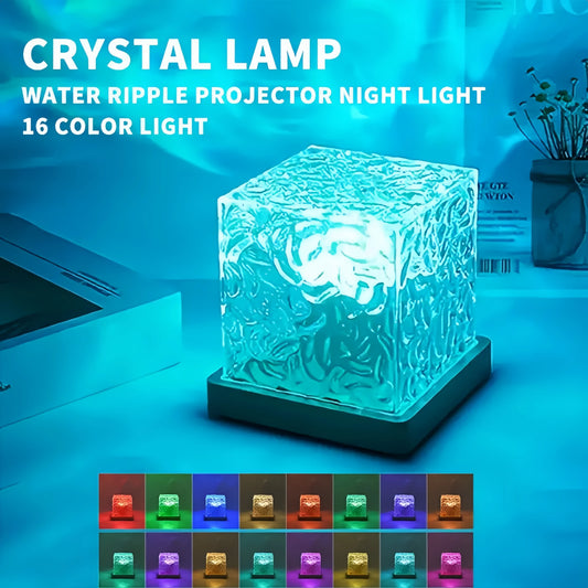 Proiector LED Water Ripple – 16 Culori, Rotire Dinamică, Telecomandă, Atmosferă Oceanică Relaxantă