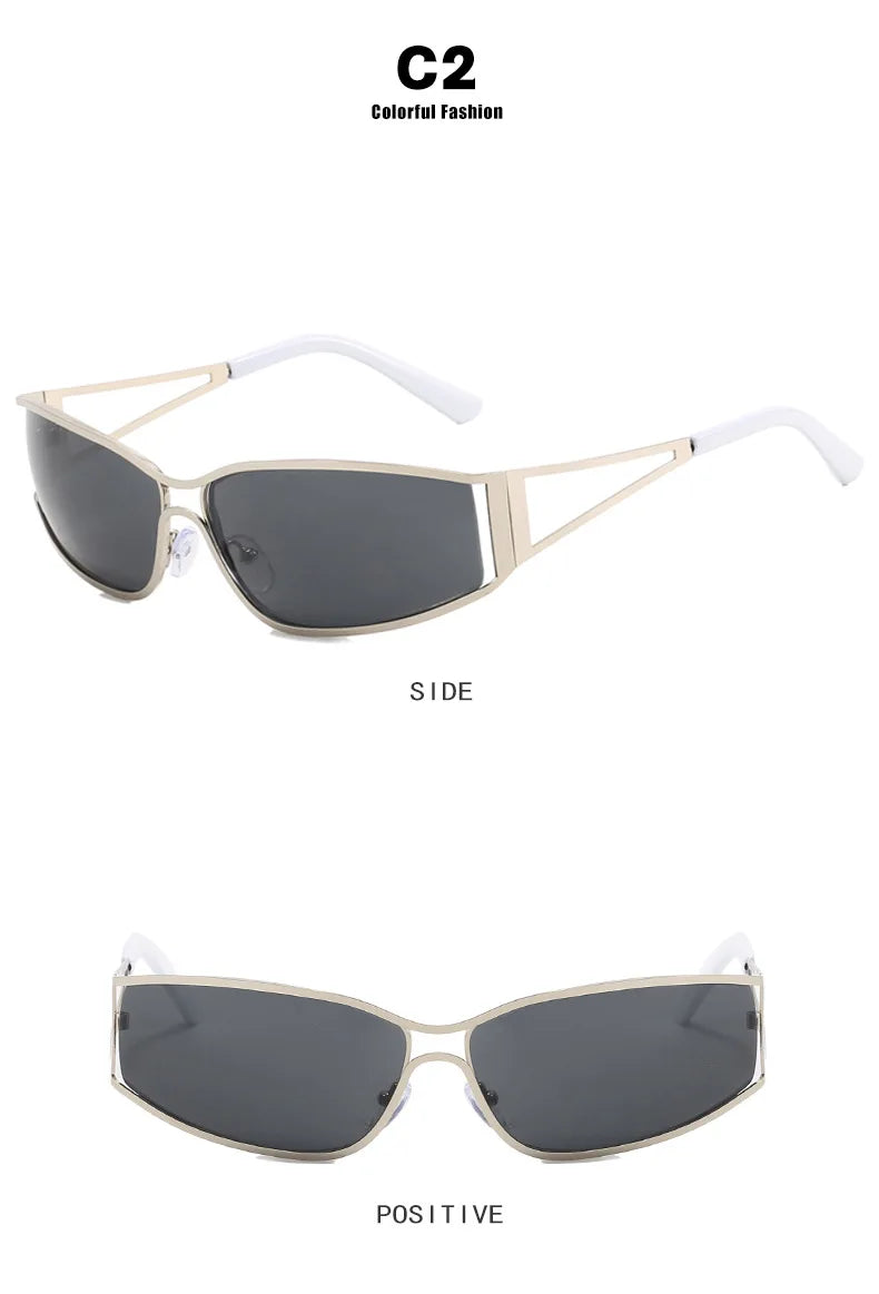 Stil Y2K 🔥 Ochelari Oversized cu Lentile Gradient – Look Modern & Îndrăzneț