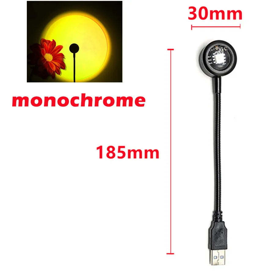 Lampă Proiector Sunset LED RnnTuu – Lumină Apus pentru Poze Aesthetic & Decor Modern