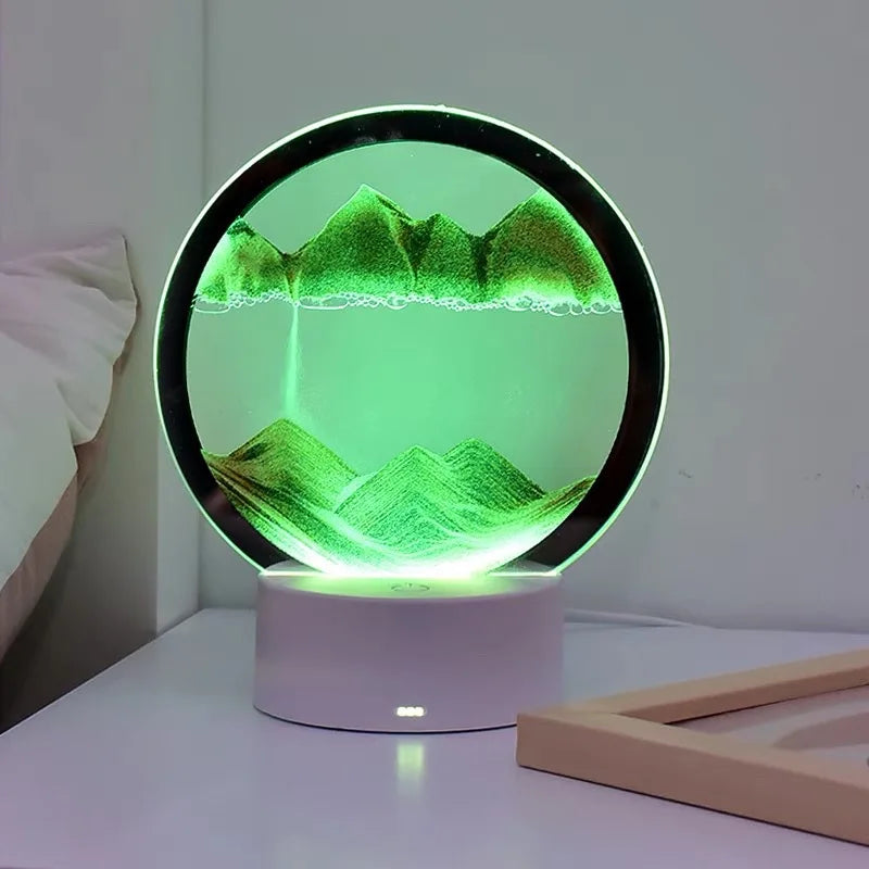 Lampă Decorativă „Quicksand” 3D – Tablou cu Nisip în Mișcare, Efect Relaxant Anti-Stres