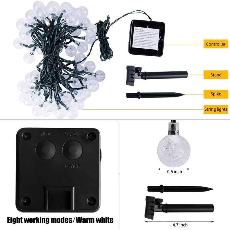 Atmosferă Magică în Grădină ✨ Instalație Solară 200 LED – Fără Curent, 100% Waterproof