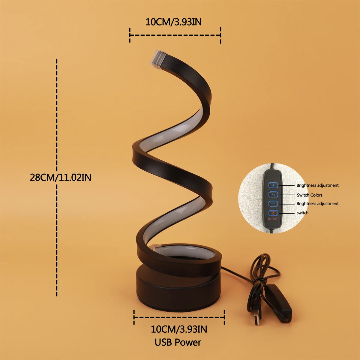 Lampă Spirală LED Modernă – Design Elegant pentru Living, Dormitor & Dining