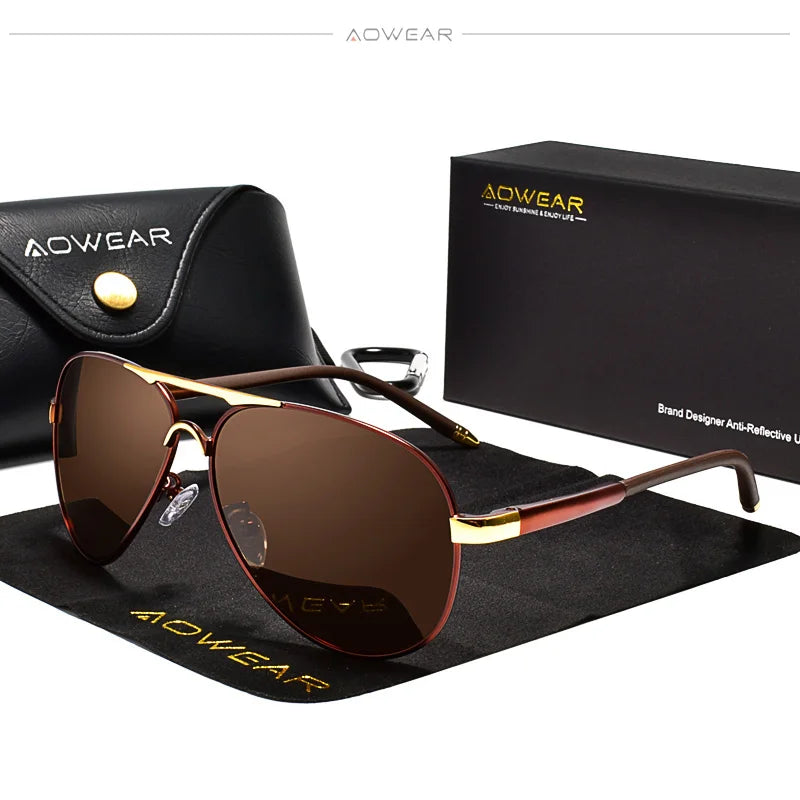 Ochelari de Soare Aviator Polarizați – Stil Clasic, Lentile HD, Protecție UV400