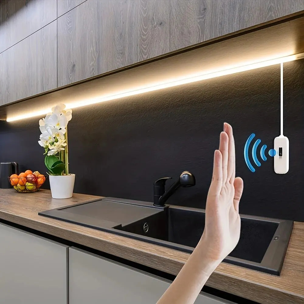 Bandă LED cu Senzor Gestual – 1M USB, Dimabilă, Iluminare Smart pentru TV, Bucătărie & Mobilă