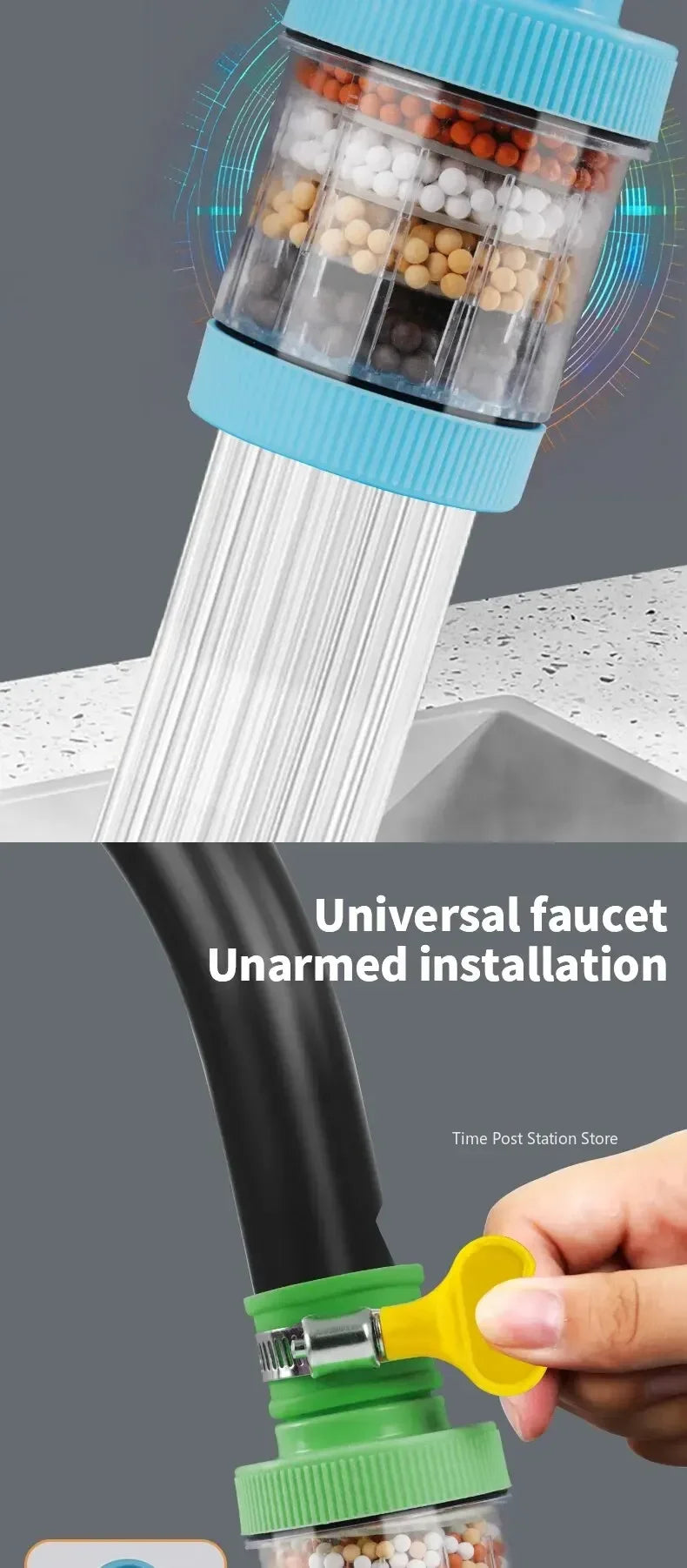 Apă Curată Instant 🔥 Filtru Robinet 6 Straturi – Fără Stropire & Economisești Apă