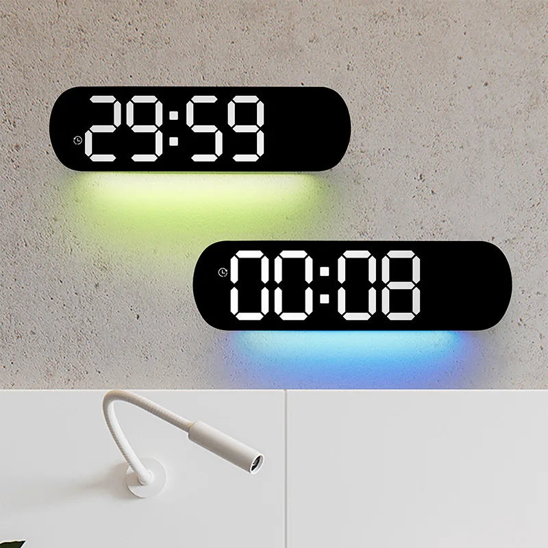 Ceas LED Modern 🔥 Ecran Mare + Temperatură & Umiditate – Control cu Telecomandă