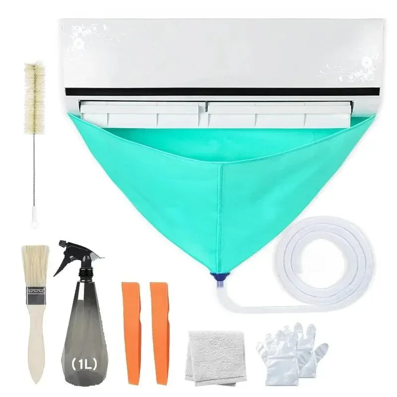 Curăță Aerul Condiționat Fără Mizerie 🔥 Kit Profesional cu Husă Anti-Scurgere + Furtun