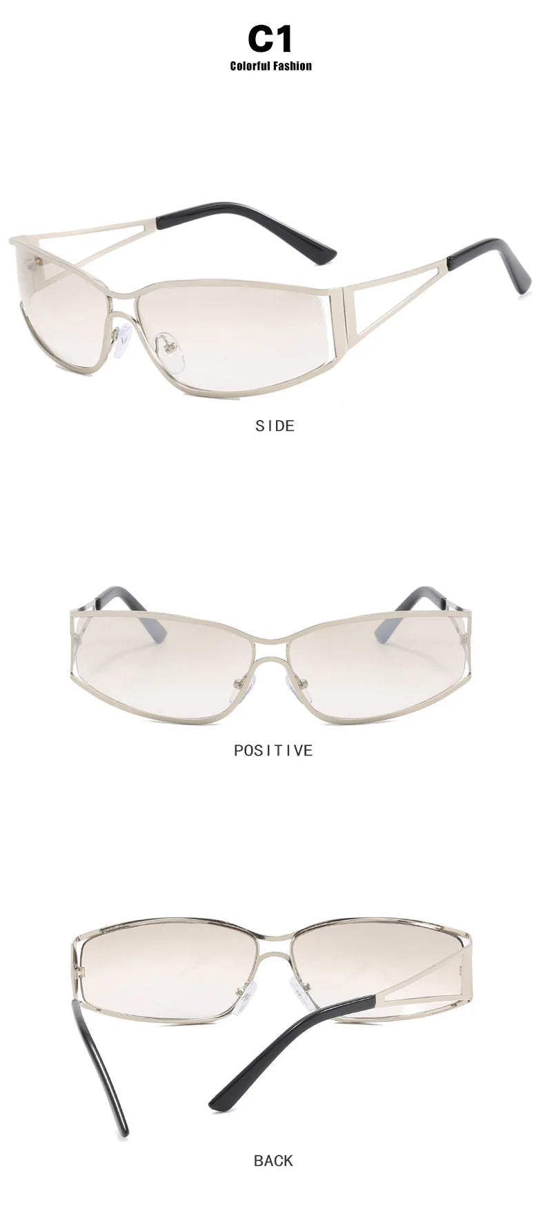 Stil Y2K 🔥 Ochelari Oversized cu Lentile Gradient – Look Modern & Îndrăzneț