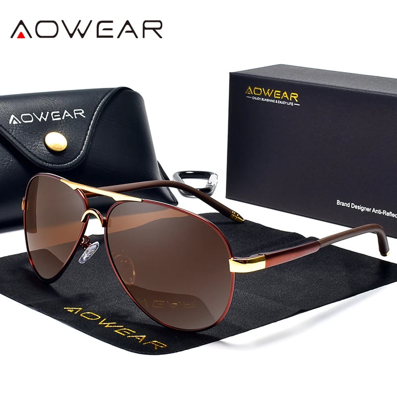 Ochelari de Soare Aviator Polarizați – Stil Clasic, Lentile HD, Protecție UV400