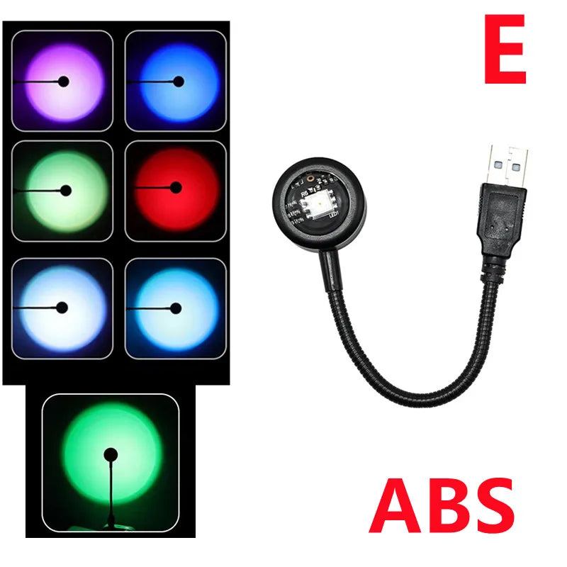 Lampă Proiector Sunset LED RnnTuu – Lumină Apus pentru Poze Aesthetic & Decor Modern