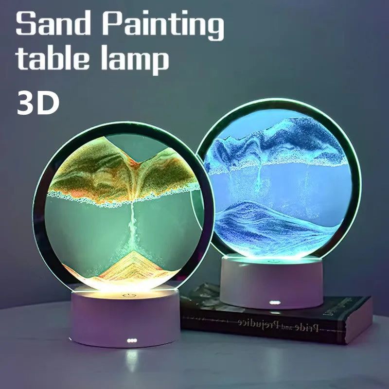 Lampă Decorativă „Quicksand” 3D – Tablou cu Nisip în Mișcare, Efect Relaxant Anti-Stres