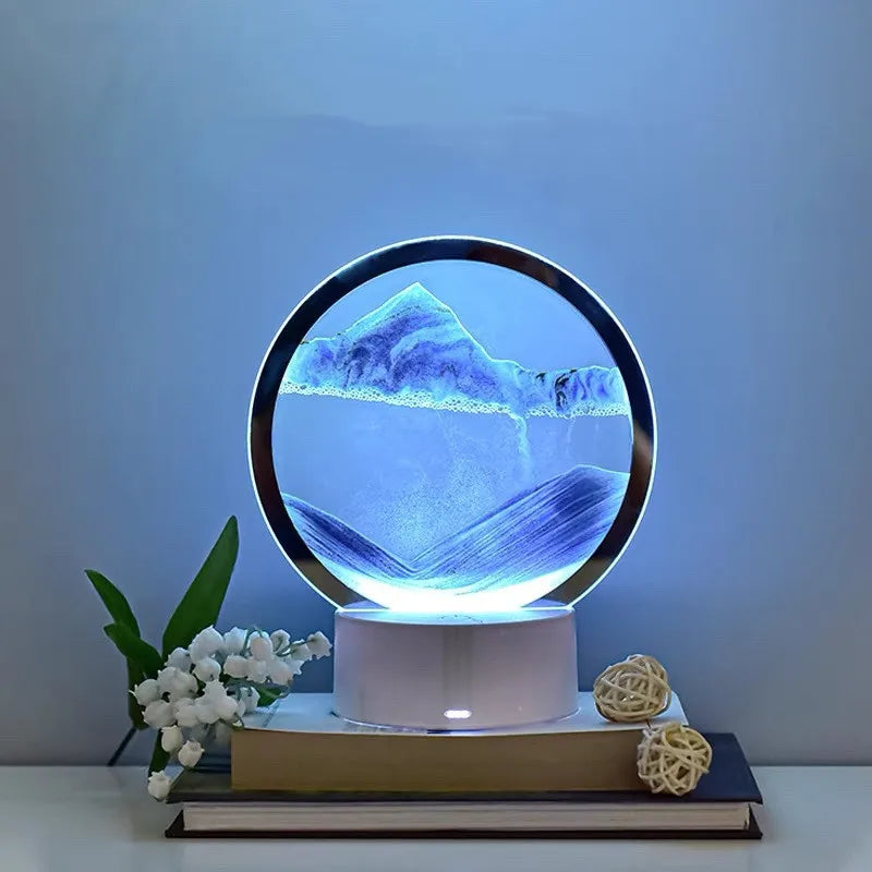 Lampă Decorativă „Quicksand” 3D – Tablou cu Nisip în Mișcare, Efect Relaxant Anti-Stres