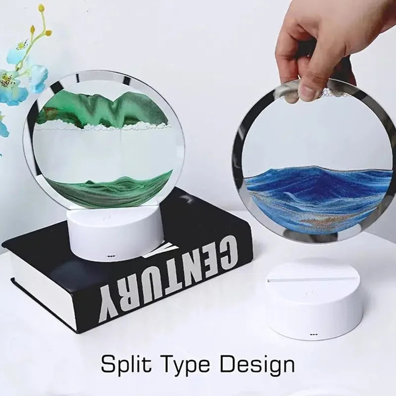 Lampă Decorativă „Quicksand” 3D – Tablou cu Nisip în Mișcare, Efect Relaxant Anti-Stres