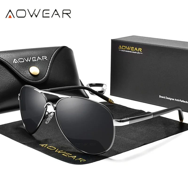 Ochelari de Soare Aviator Polarizați – Stil Clasic, Lentile HD, Protecție UV400