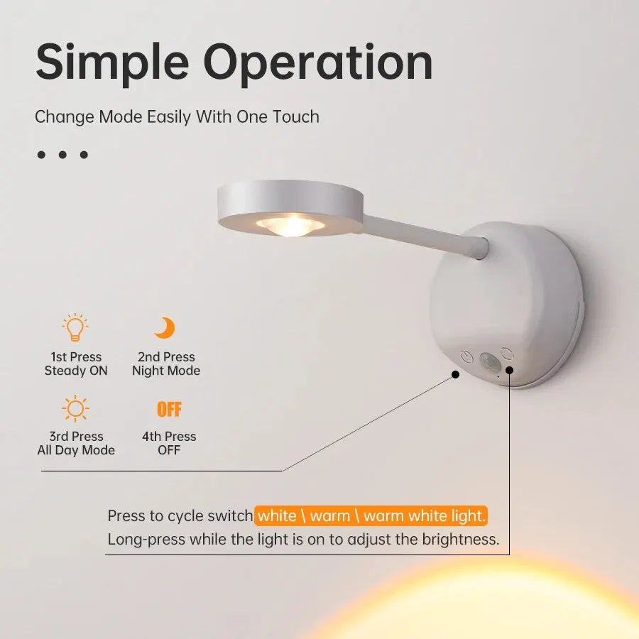 Lampă LED cu Senzor de Mișcare – Wireless, USB, Iluminare Inteligentă pentru Casă