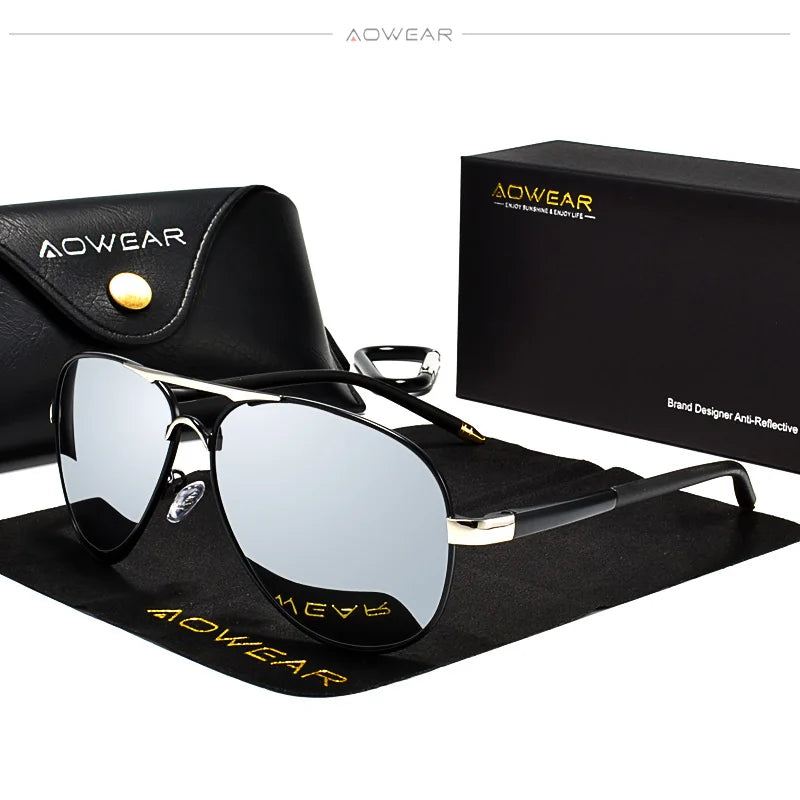 Ochelari de Soare Aviator Polarizați – Stil Clasic, Lentile HD, Protecție UV400
