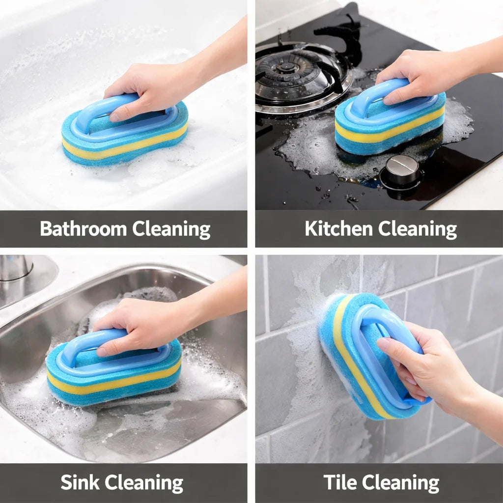 Perie de Curățare cu Mâner și Rezervor Detergent – Ideală pentru Bucătărie și Baie