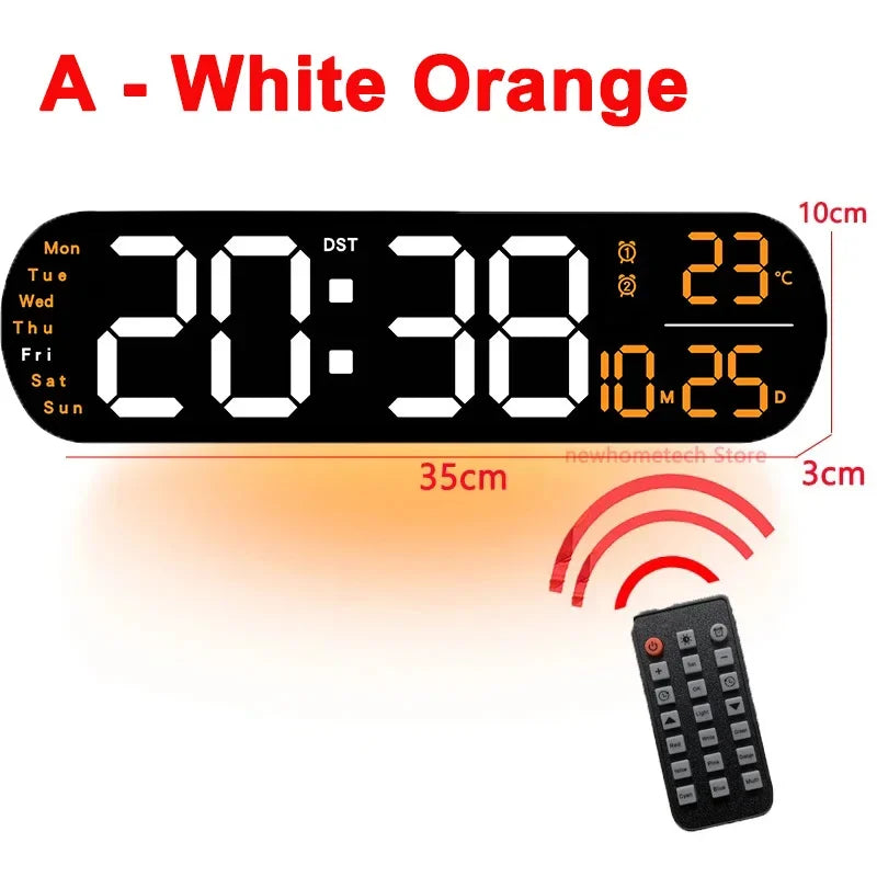Ceas LED Modern 🔥 Ecran Mare + Temperatură & Umiditate – Control cu Telecomandă