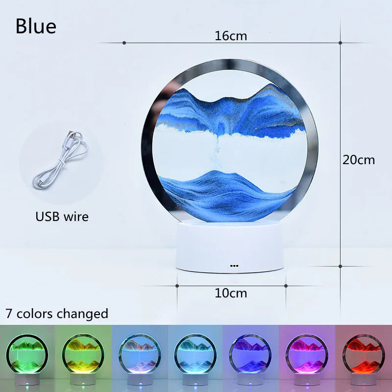 Lampă Decorativă „Quicksand” 3D – Tablou cu Nisip în Mișcare, Efect Relaxant Anti-Stres
