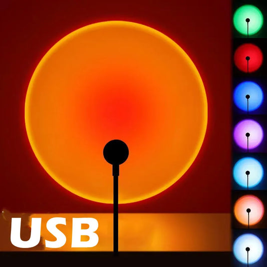 Lampă Proiector Sunset LED RnnTuu – Lumină Apus pentru Poze Aesthetic & Decor Modern