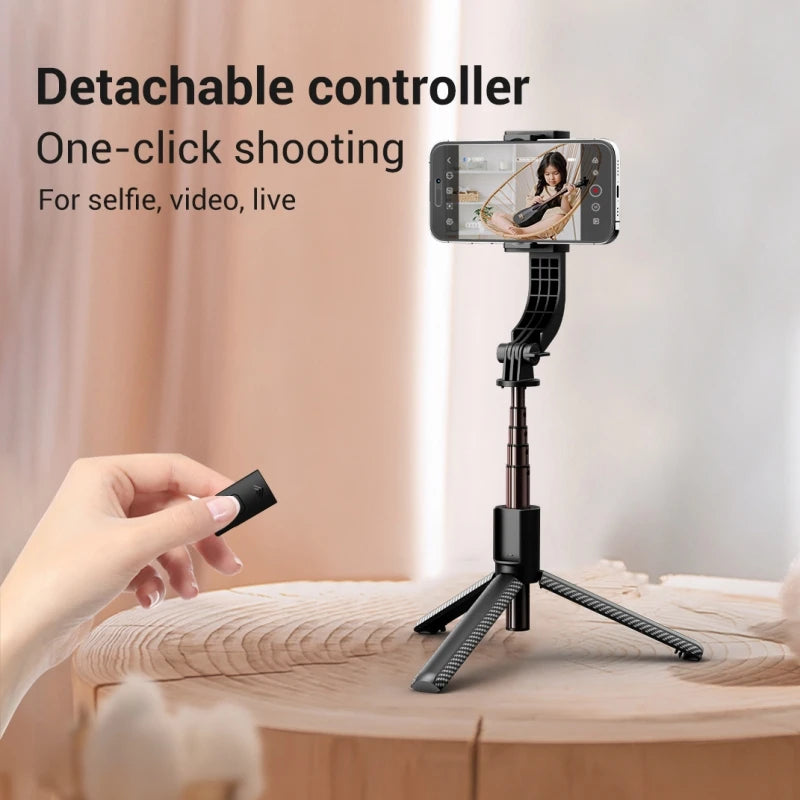 Gimbal Stabilizator Bluetooth 3in1 – Selfie Stick + Trepied, Filmare Stabilă pentru Telefon