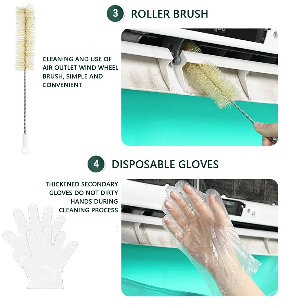 Curăță Aerul Condiționat Fără Mizerie 🔥 Kit Profesional cu Husă Anti-Scurgere + Furtun