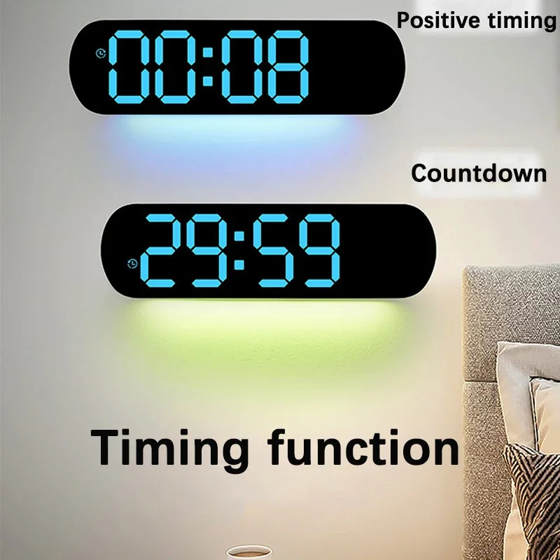 Ceas LED Modern 🔥 Ecran Mare + Temperatură & Umiditate – Control cu Telecomandă