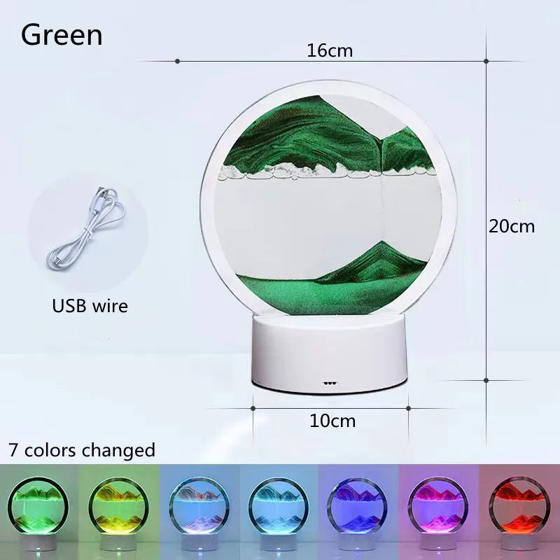Lampă Decorativă „Quicksand” 3D – Tablou cu Nisip în Mișcare, Efect Relaxant Anti-Stres