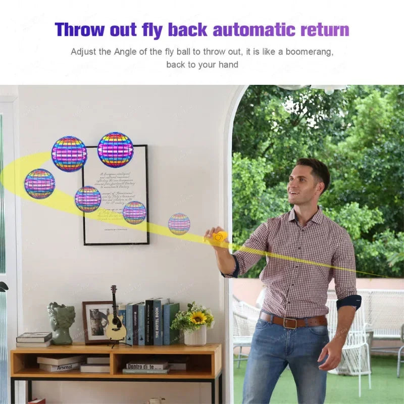 Magic Flying Ball cu LED – Boomerang Inteligent, Jucărie Anti-Gravitație cu Efect WOW