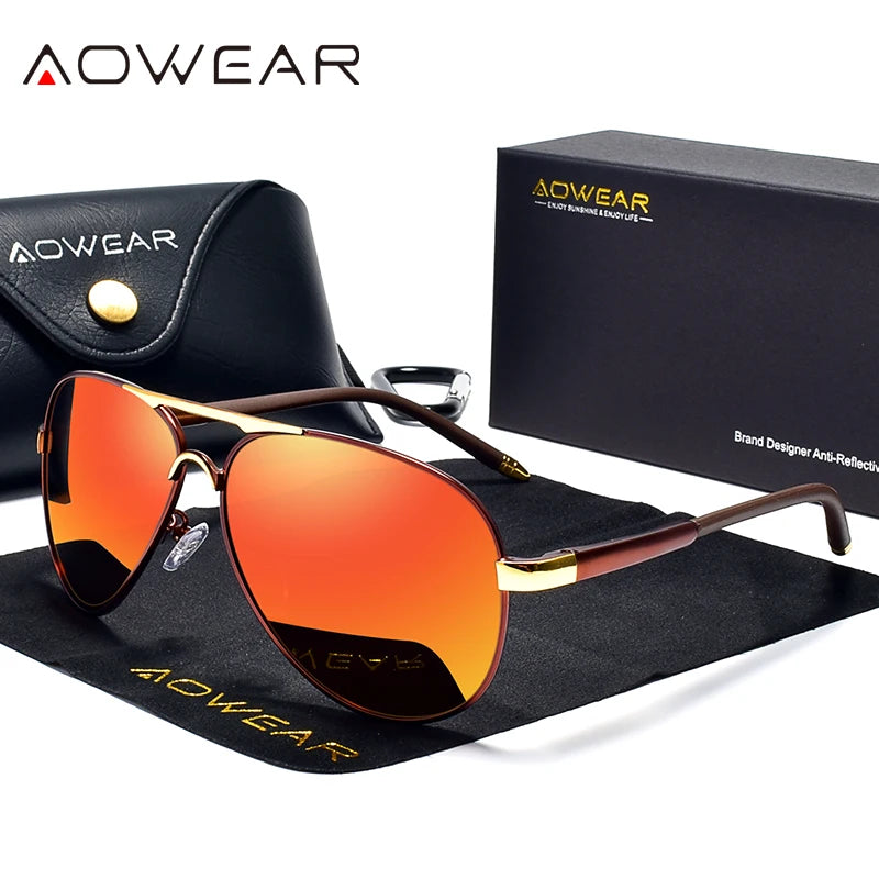 Ochelari de Soare Aviator Polarizați – Stil Clasic, Lentile HD, Protecție UV400