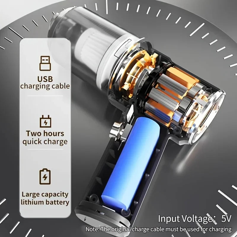 Aspirator Auto Ultra Puternic 🔥 Fără Fir, Curăță Tot în Secunde – Umed & Uscat