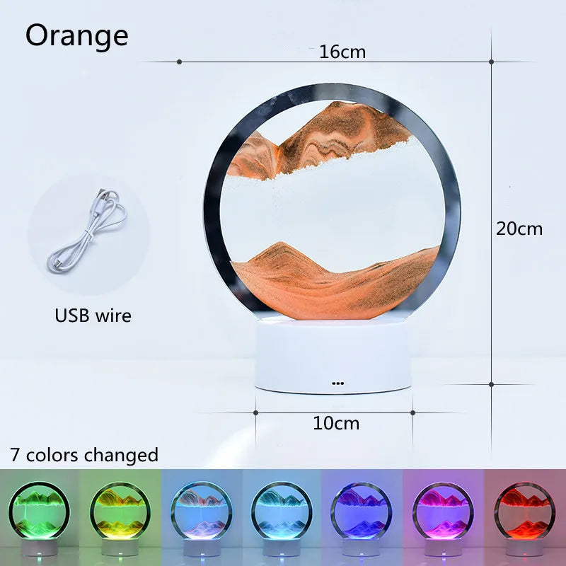 Lampă Decorativă „Quicksand” 3D – Tablou cu Nisip în Mișcare, Efect Relaxant Anti-Stres