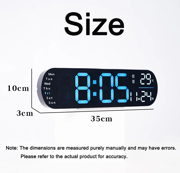Ceas LED Modern 🔥 Ecran Mare + Temperatură & Umiditate – Control cu Telecomandă