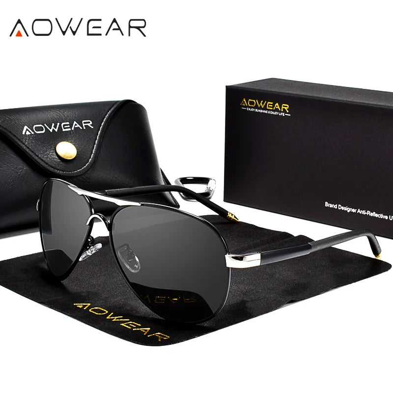Ochelari de Soare Aviator Polarizați – Stil Clasic, Lentile HD, Protecție UV400