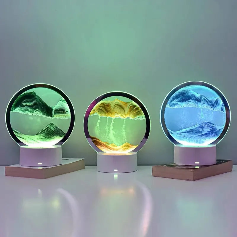 Lampă Decorativă „Quicksand” 3D – Tablou cu Nisip în Mișcare, Efect Relaxant Anti-Stres