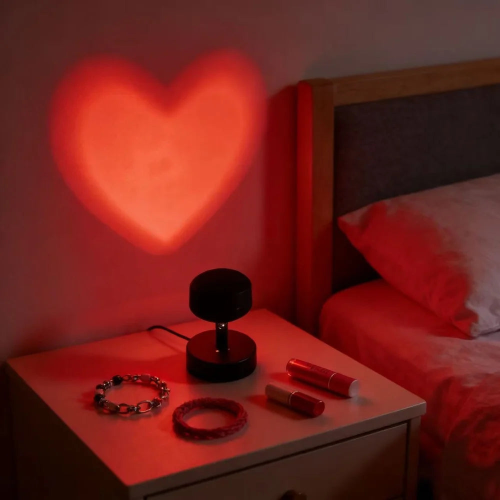 Lampă Proiector Inimă LED – Lumină Romantică pentru Poze, Decor & Cadou Special