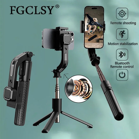 Gimbal Stabilizator Bluetooth 3in1 – Selfie Stick + Trepied, Filmare Stabilă pentru Telefon