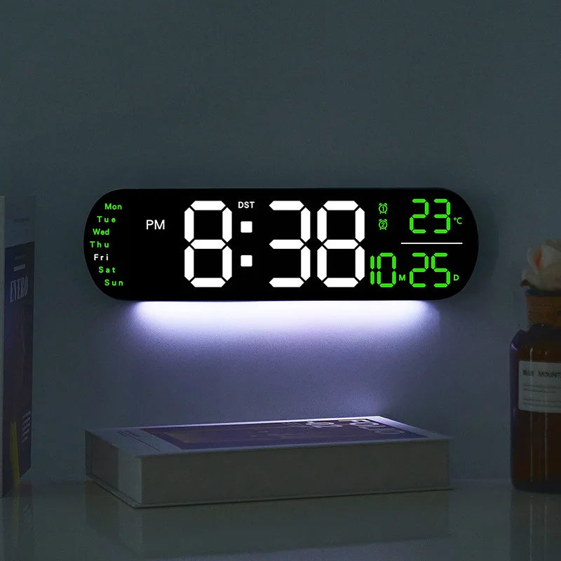 Ceas LED Modern 🔥 Ecran Mare + Temperatură & Umiditate – Control cu Telecomandă